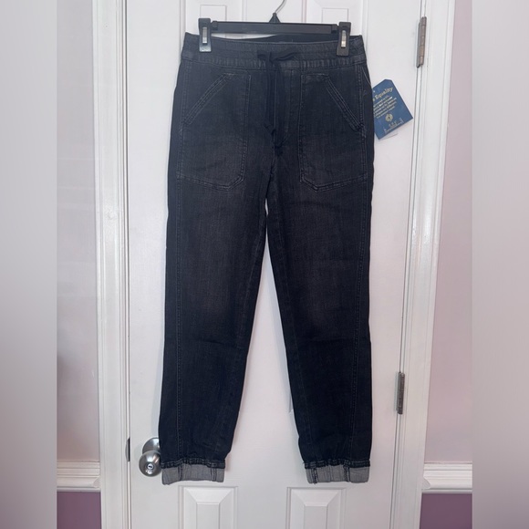 Democracy Pull-On High-Rise Denim Jogger Jeans, Black  Slimming, Stretch, Lift - Picture 2 of 14